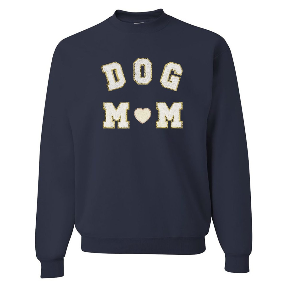 Dog Mom Letter Patch Crewneck Sweatshirt - themonogram manor 