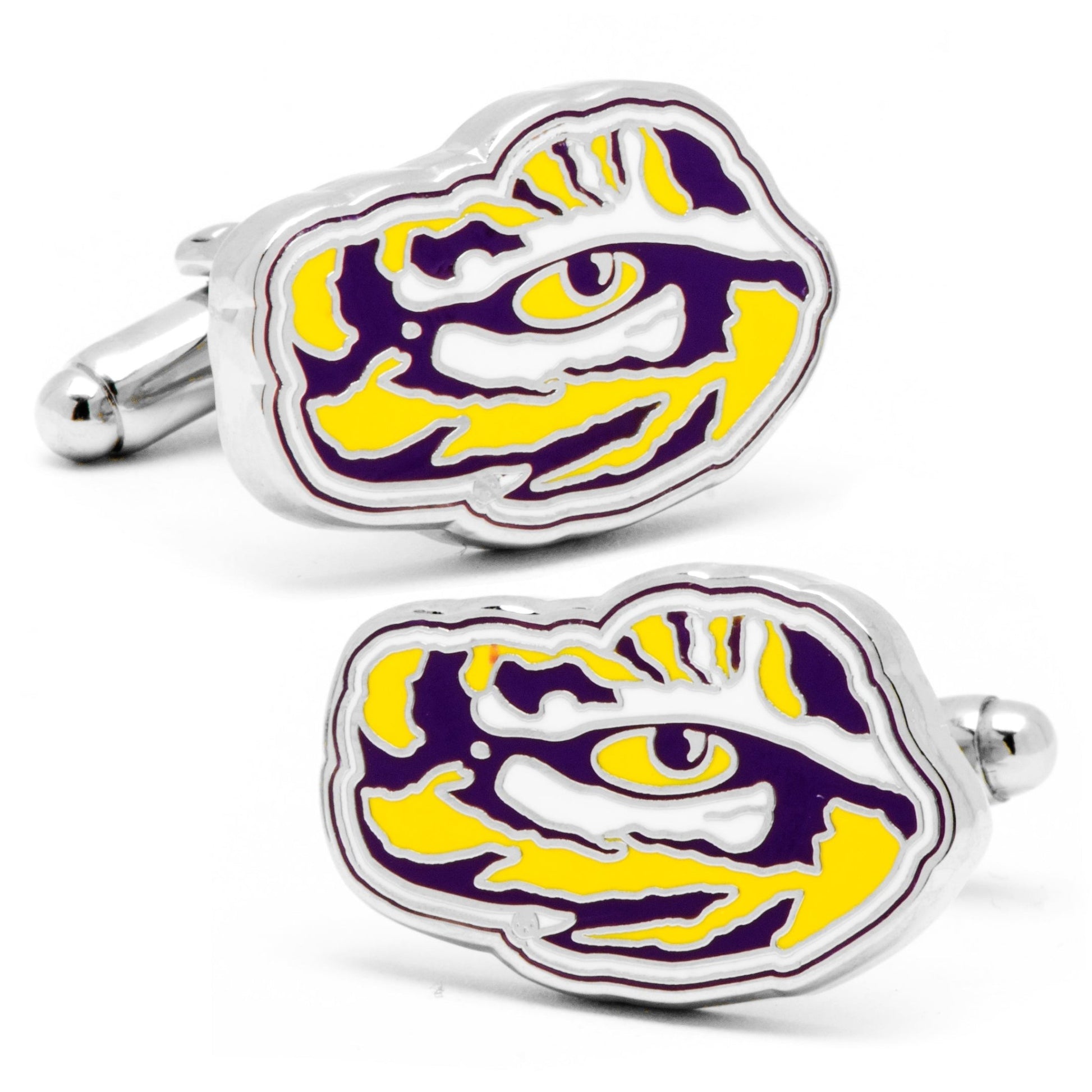 NCAA LSU Tiger's Eye Cufflinks and Tie Bar Gift Set - themonogram manor 