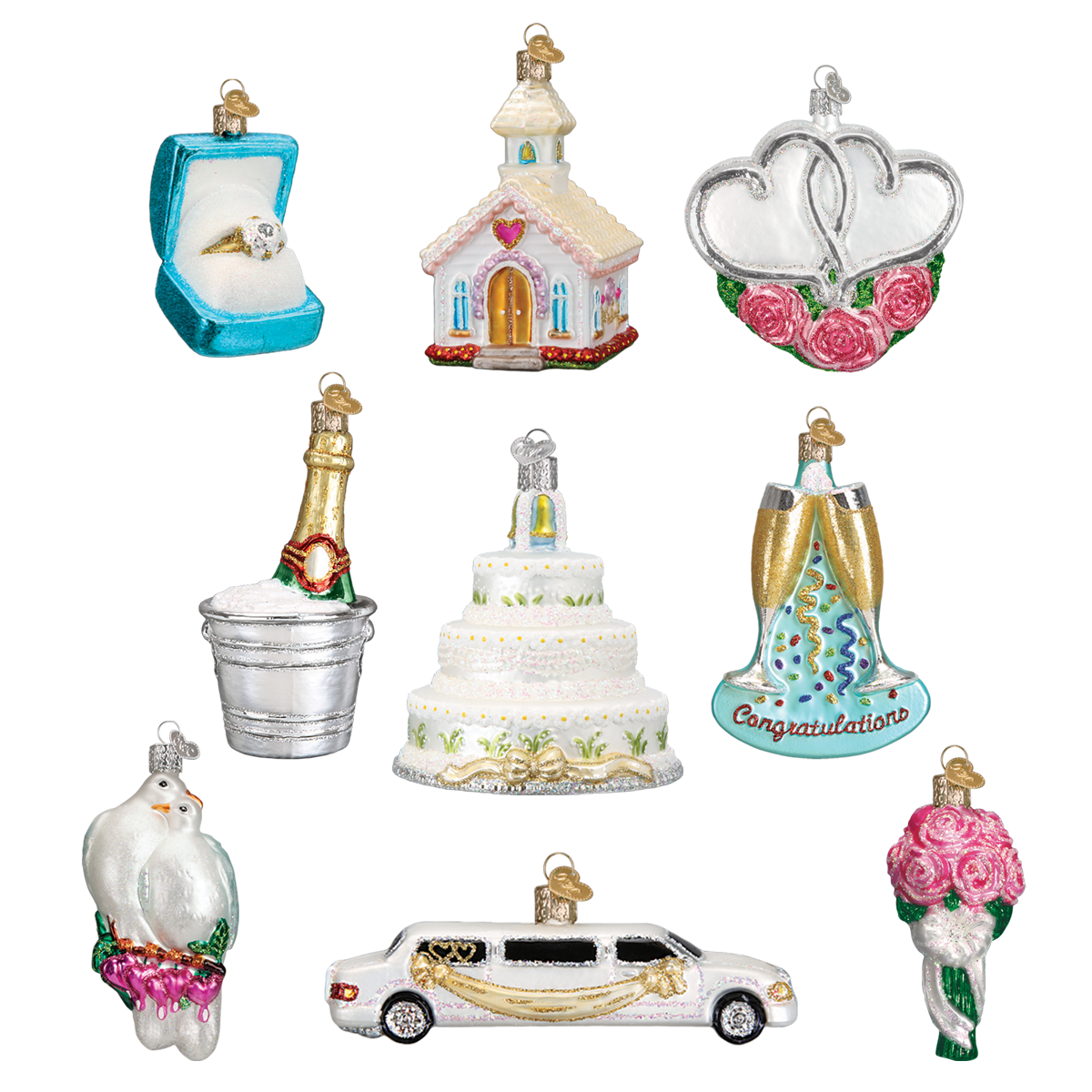 Just Married Collection Ornaments - themonogram manor 