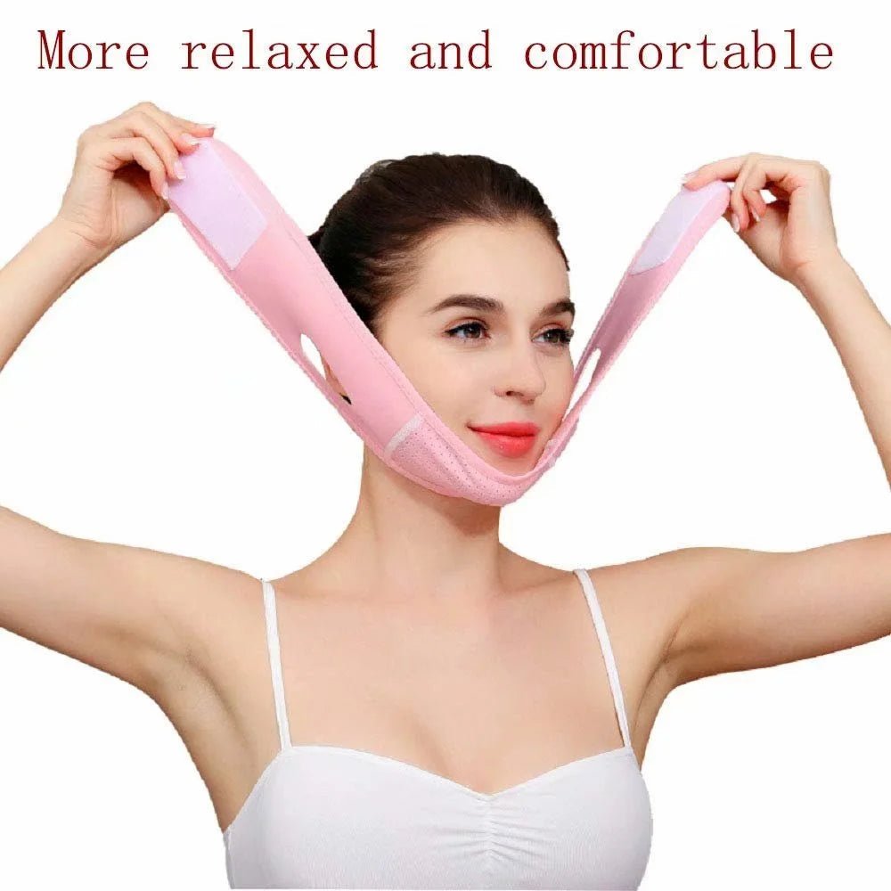Reusable V Line Mask,V Shaped Face Mask for Sagging,Refined Jawline Support Strap,Adjustable Facial Slimming Strap,Chin up & Face Lifting Belt - themonogram manor 