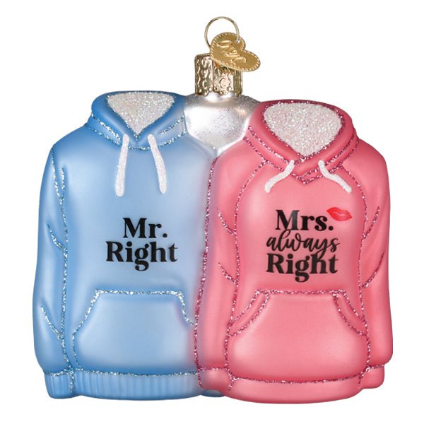 Mr. & Mrs. Hoodies Ornament - #themonogram manor #