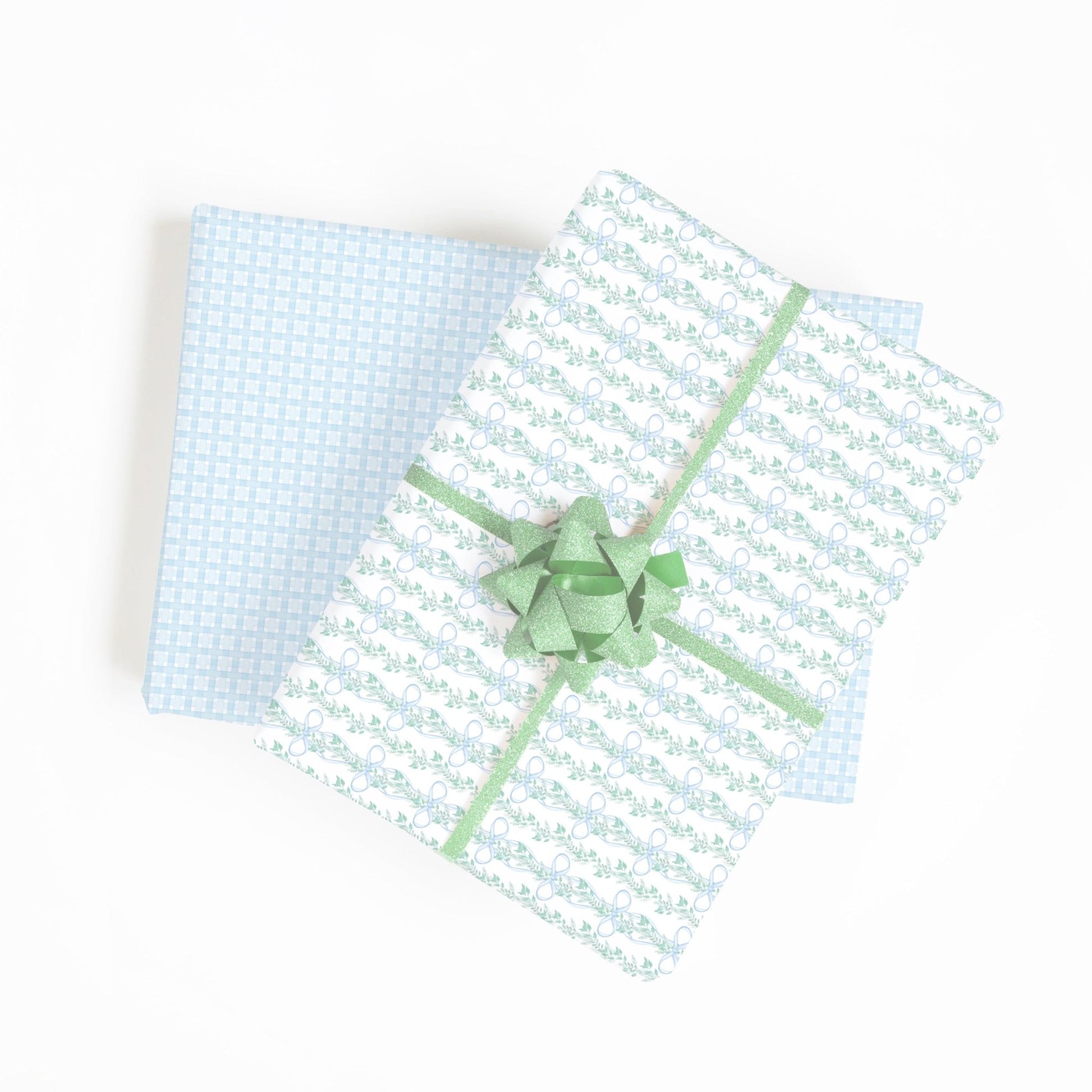 greenery bow wrapping paper - themonogram manor 