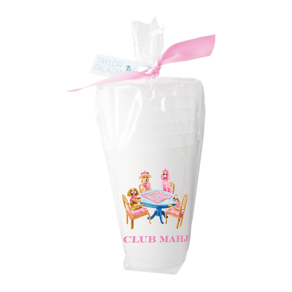 Mahjong Dogs Frosted Cup - themonogram manor 