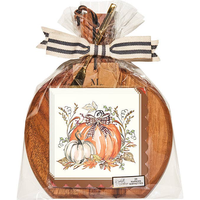 9.75" x 8" Board Gift Kit: Turkey and Gourds - themonogram manor 