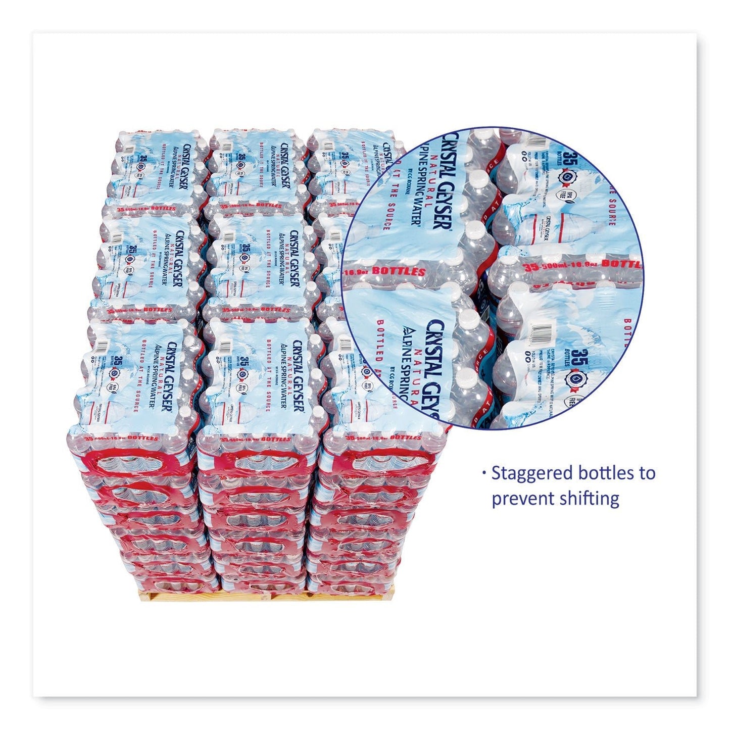 Crystal Geyser Alpine Spring Water, 16.9 oz Bottle, 35/Case, 54 Cases/Pallet - themonogram manor 