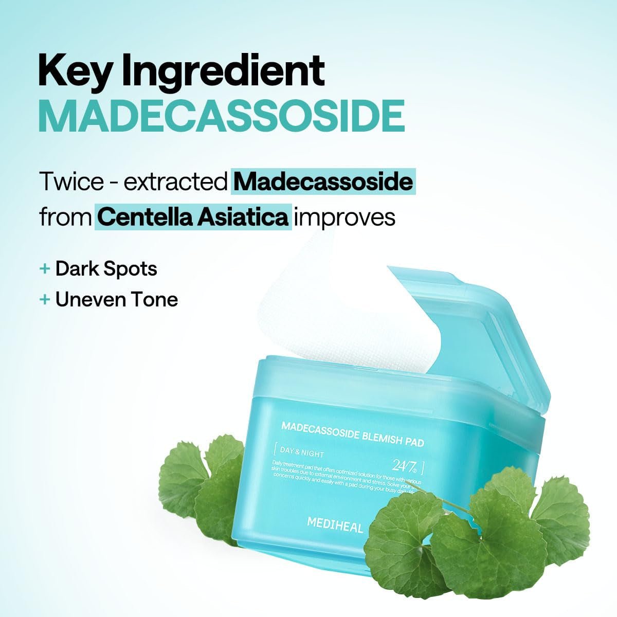 Madecassoside Toner Pads - with Centella Asiatica to Treat Blemishes and Improve Uneven Skin Tone - Vegan Gauze Fabric - themonogram manor 