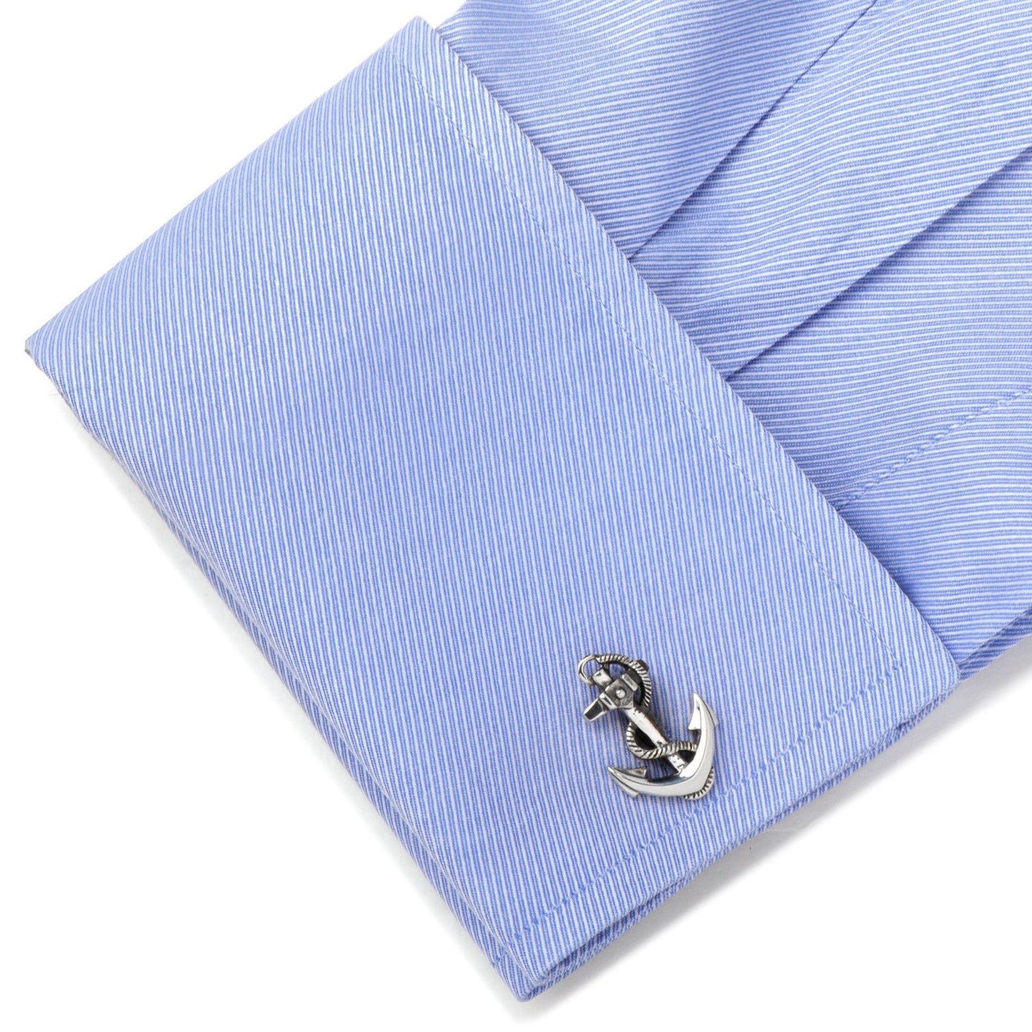 Sterling Silver Boat Anchor Cufflinks - themonogram manor 