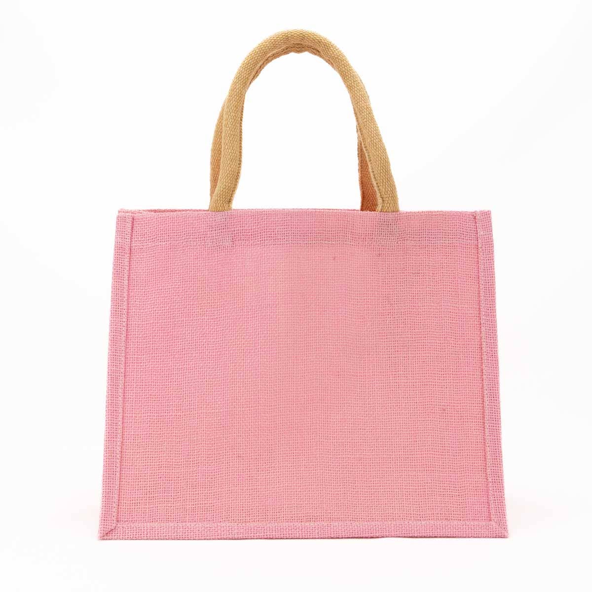 Jute Gift Tote Light Pink 12x10x8 - themonogram manor 