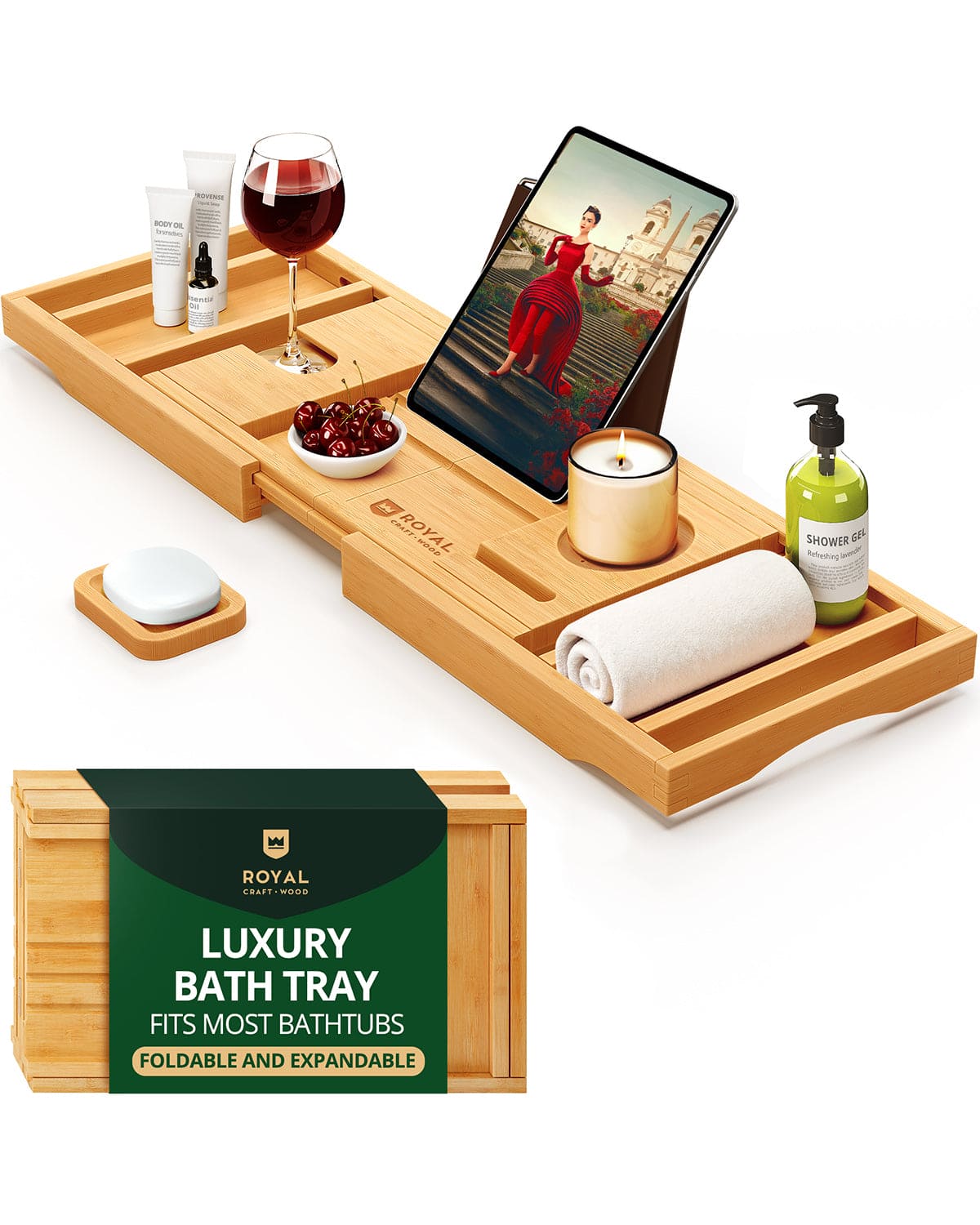Bathtub Caddy Tray, Natural - themonogram manor 