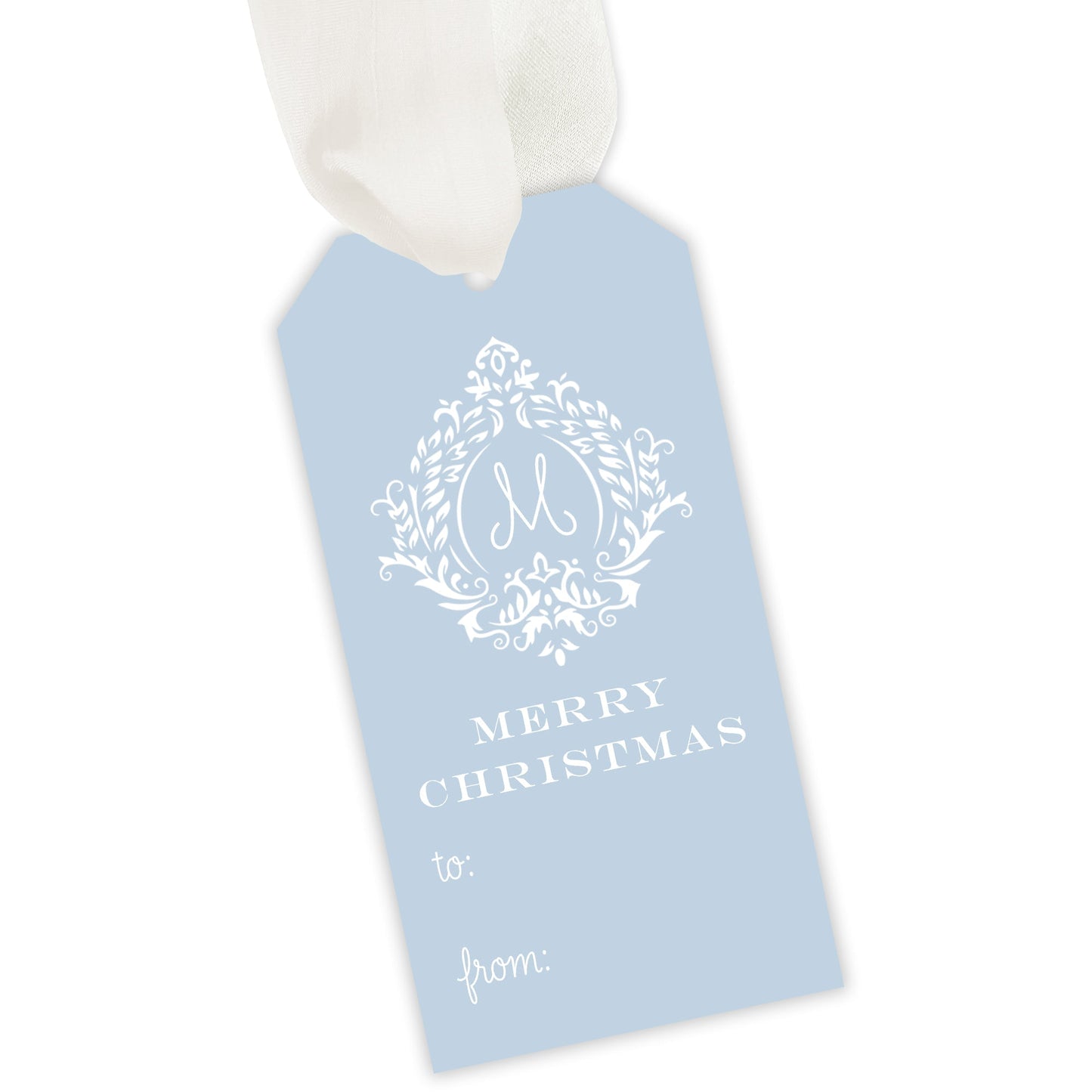 holiday vine fill - in gift tag - themonogram manor 
