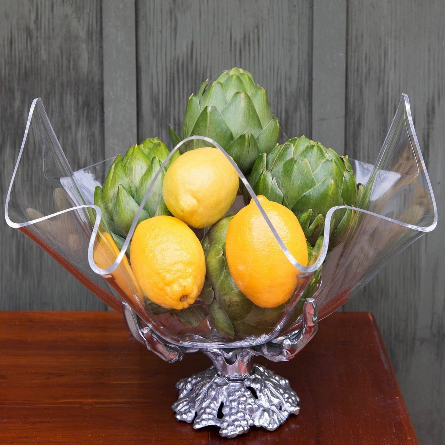 Grapevine Stand Acrylic Bowl 14 - themonogram manor 