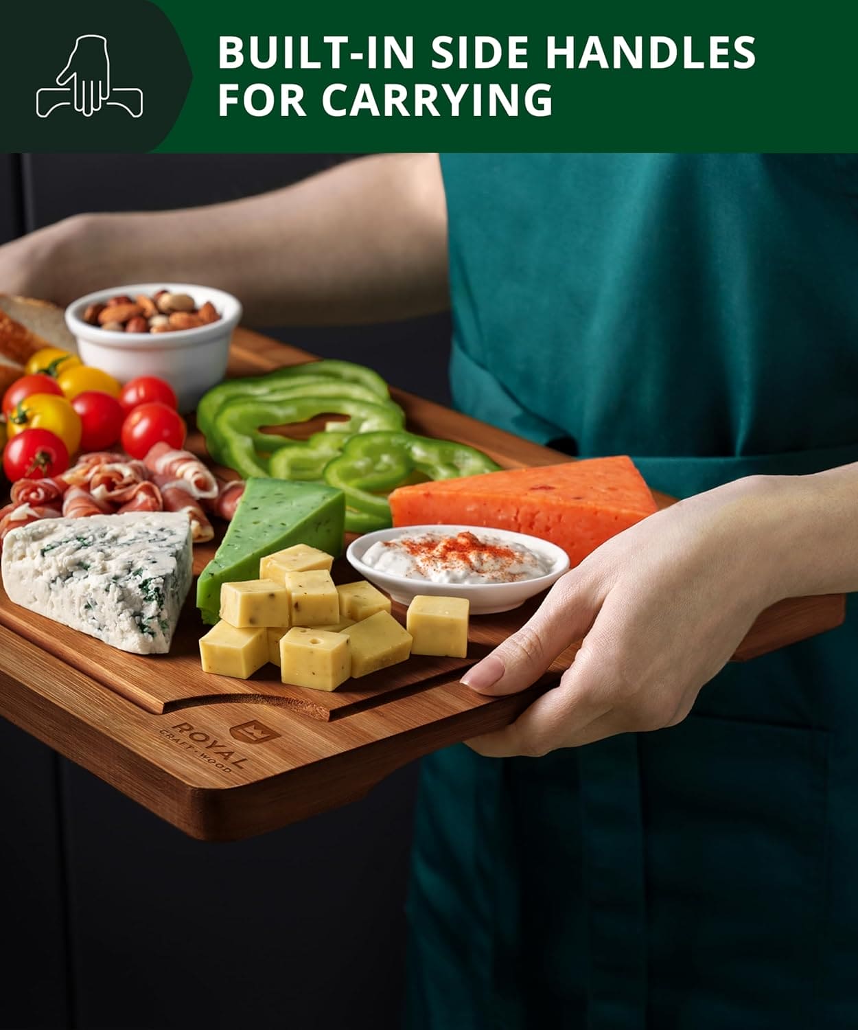 Cutting Board Set of 3, Bamboo, Brown - themonogram manor 