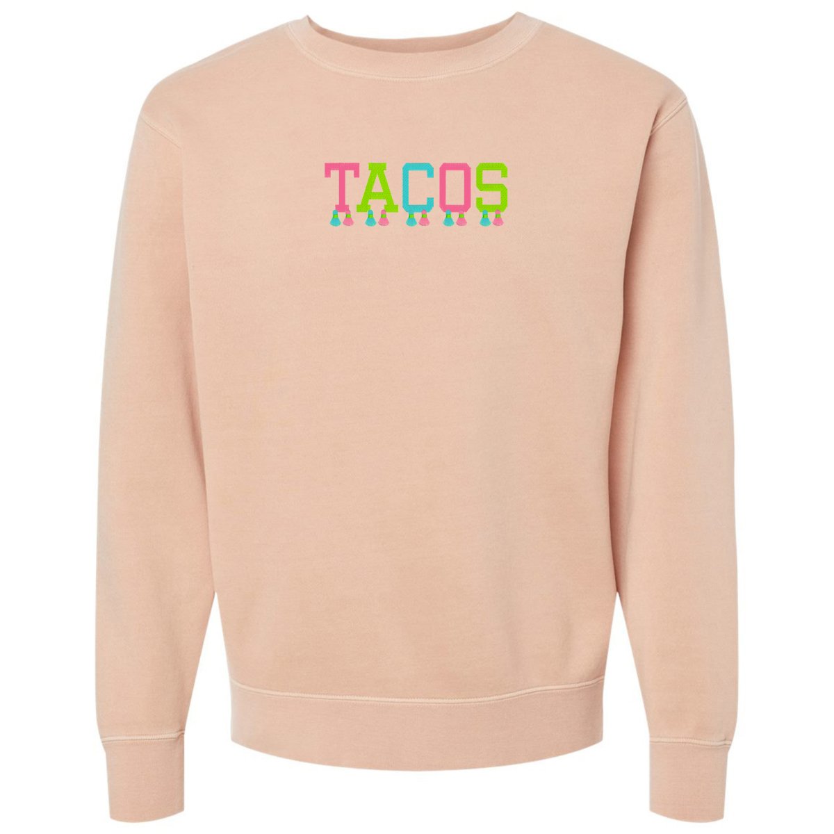 Embroidered Tasseled 'Tacos' Cozy Crew - themonogram manor 