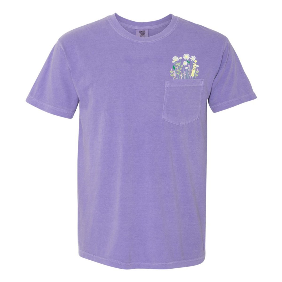 Embroidered 'Floral Pocket' Pocket T-Shirt - themonogram manor 