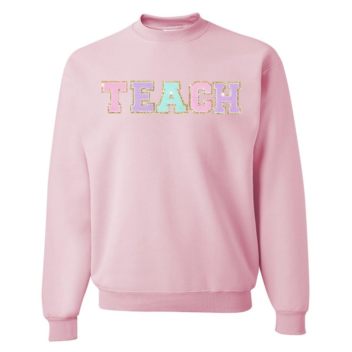 Teach Letter Patch Crewneck Sweatshirt - themonogram manor 