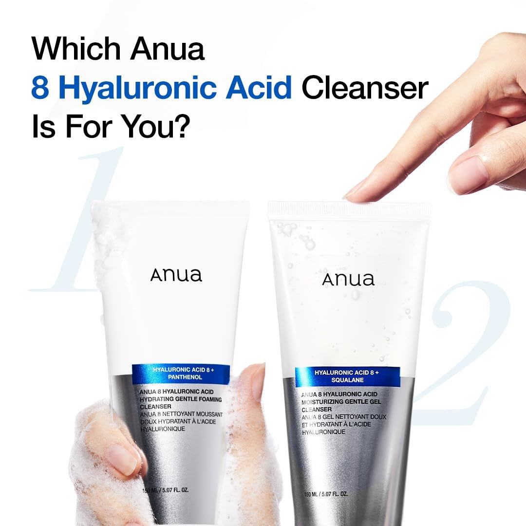 Moisturizing Gentle Gel Cleanser, Hyaluronic Acid, Squalane, Ceramide, Foaming Facial Korean Cleanser, Ph Balance, Daily Hydrating Face Wash, Korean Skincare (150Ml/5.07Fl Oz.) - themonogram manor 