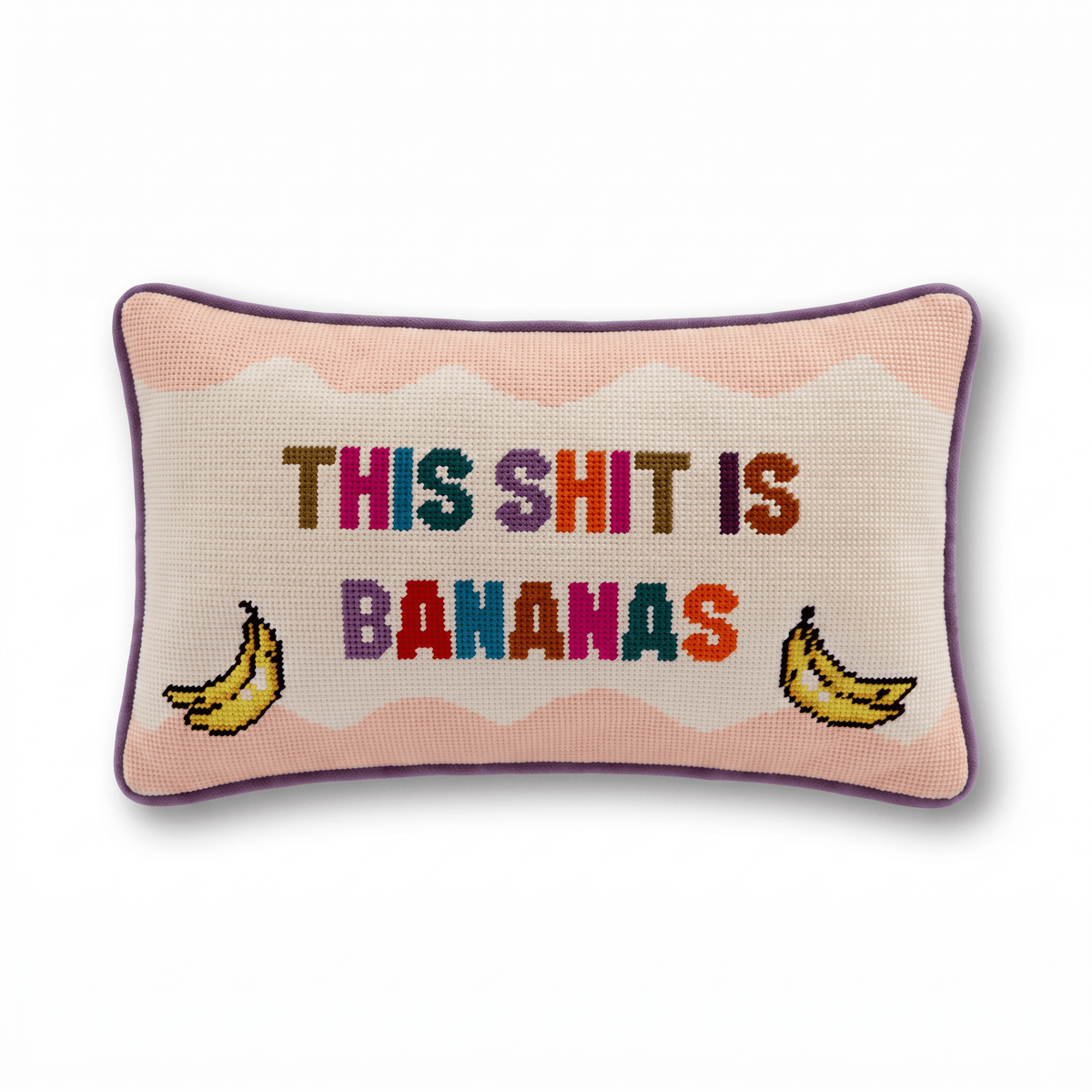 Bananas Needlepoint Pillow - #themonogram manor #