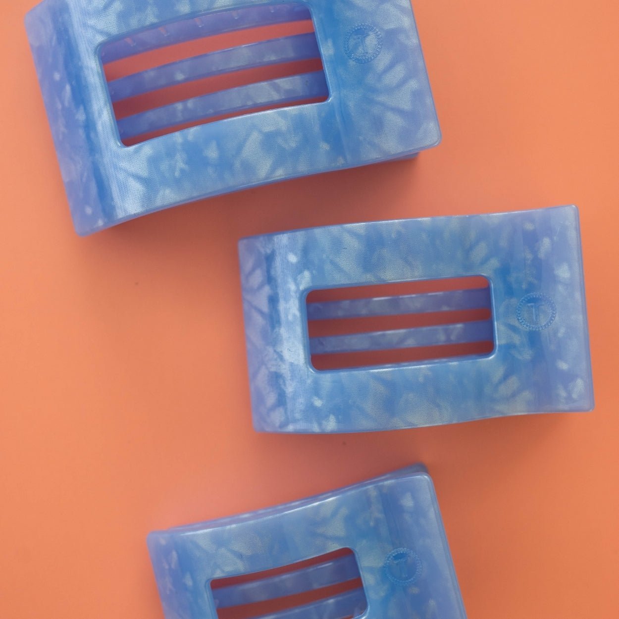Blue Lagoon Medium Flat Rectangle Hair Clip - themonogram manor 