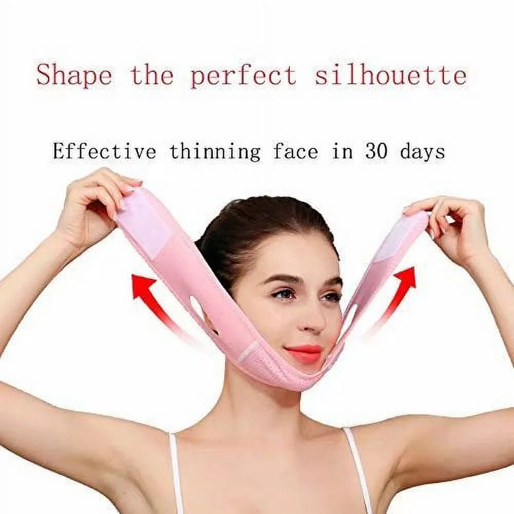 Reusable V Line Mask,V Shaped Face Mask for Sagging,Refined Jawline Support Strap,Adjustable Facial Slimming Strap,Chin up & Face Lifting Belt - themonogram manor 