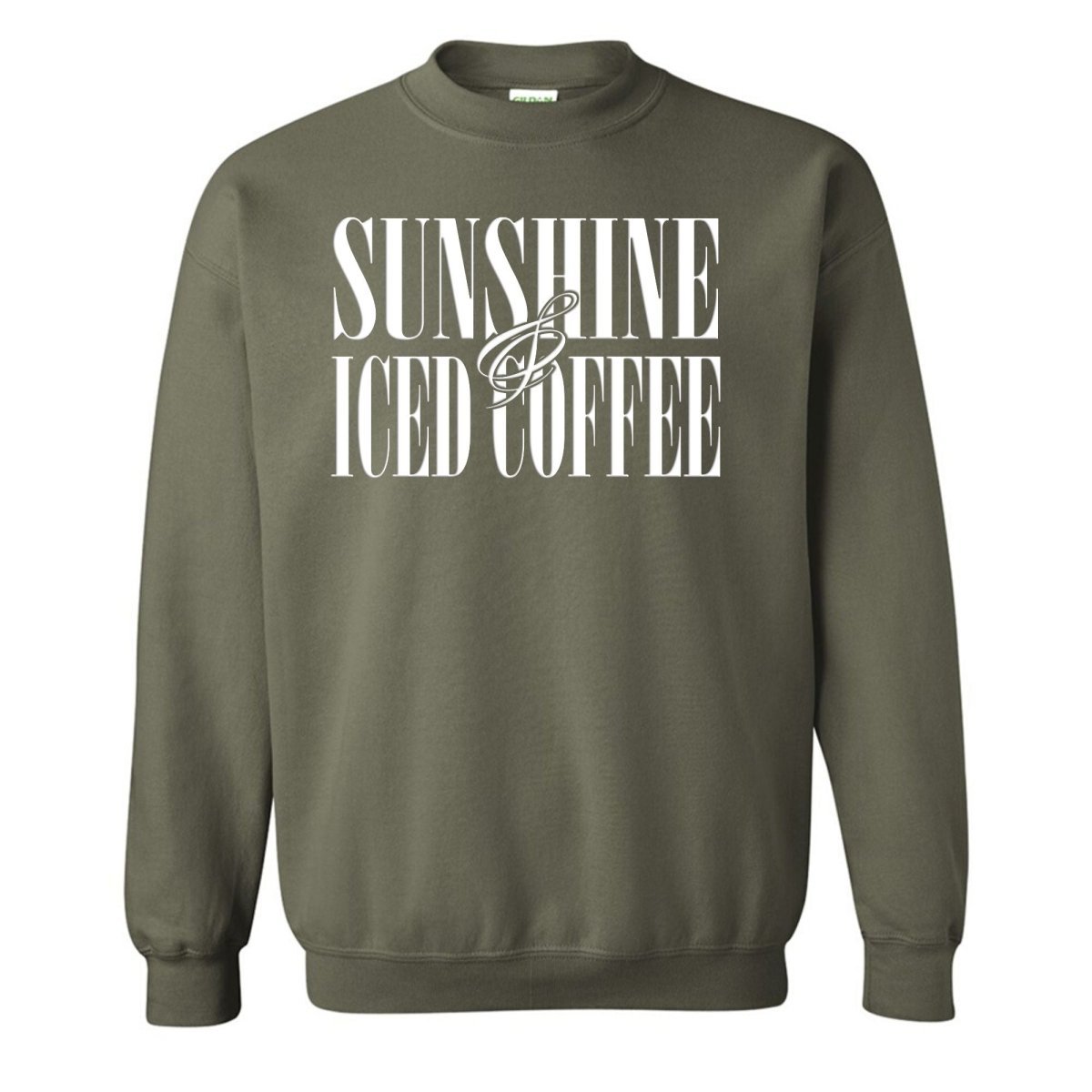 'Sunshine & Iced Coffee' PUFF Crewneck Sweatshirt - themonogram manor 