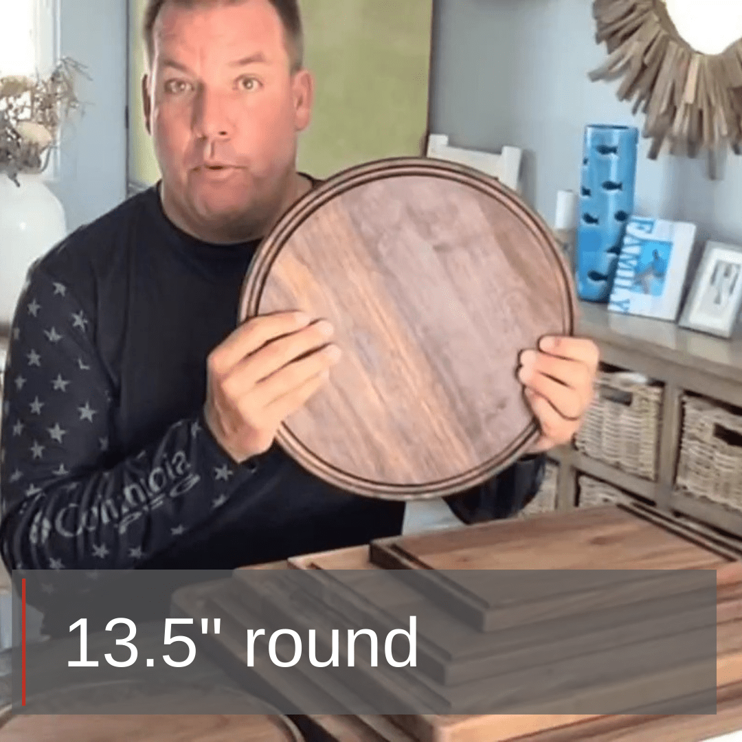 Large Round Walnut Wood Charcuterie Board - themonogram manor 