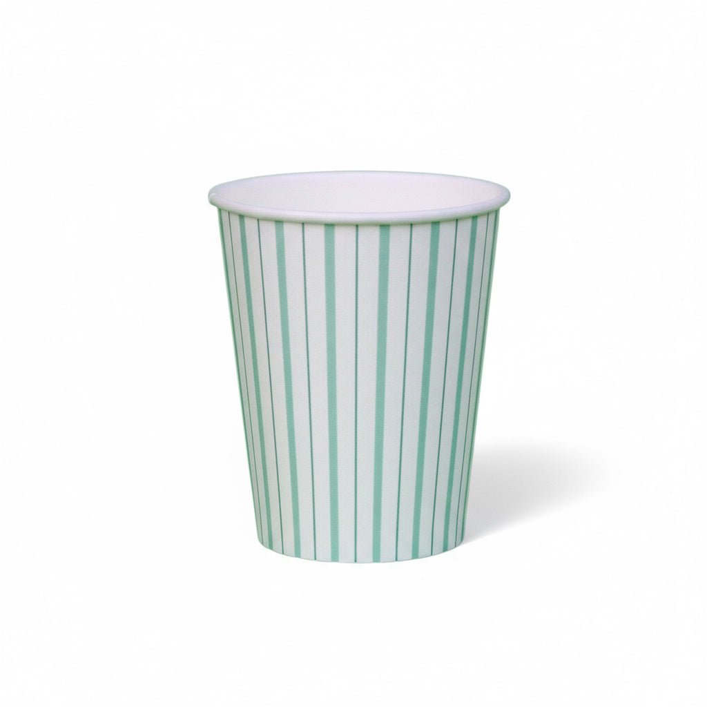 Mint Fine Stripes Cups (Set of 8) - themonogram manor 