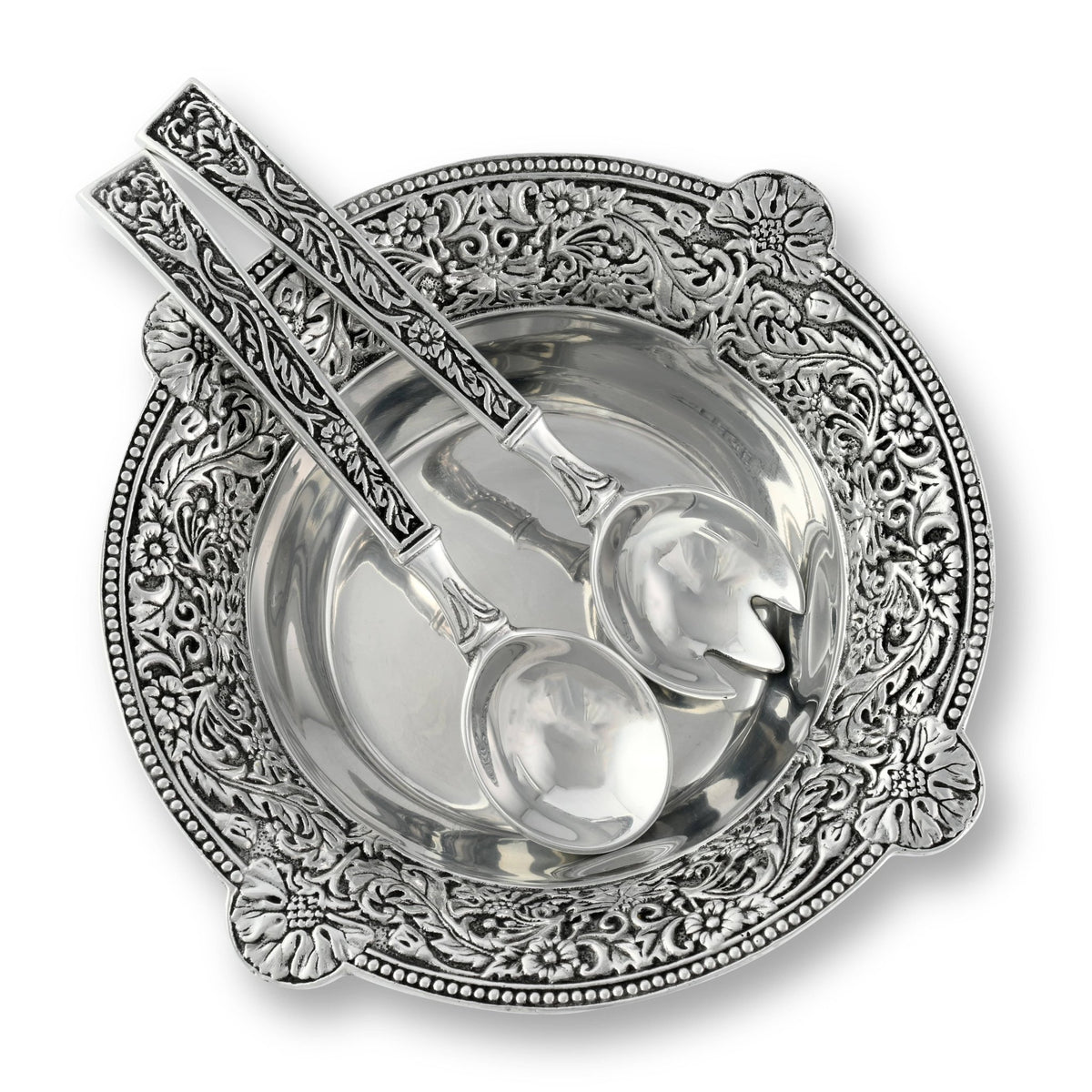Concho Pattern Salad Bowl with Serving Set - themonogram manor 