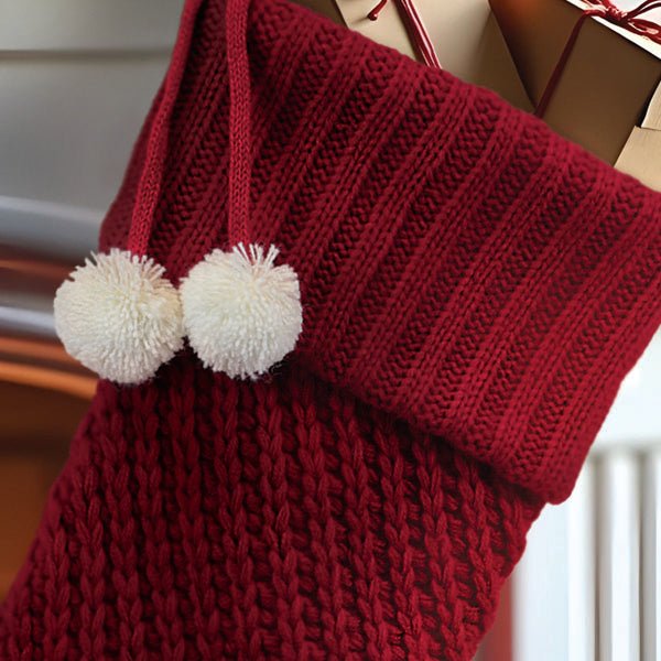 Red Knit Stocking - #themonogram manor #