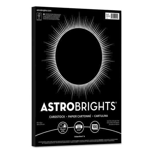 Astrobrights Color Cardstock, 65 lb Cover Weight, 8.5 x 11, Eclipse Black, 100/Pack - themonogram manor 