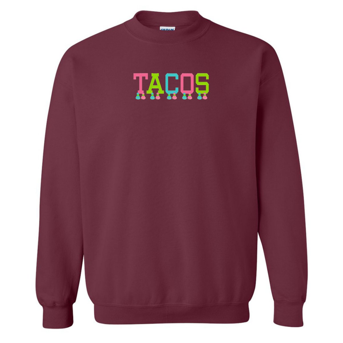 Embroidered Tasseled 'Tacos' Sweatshirt - themonogram manor 
