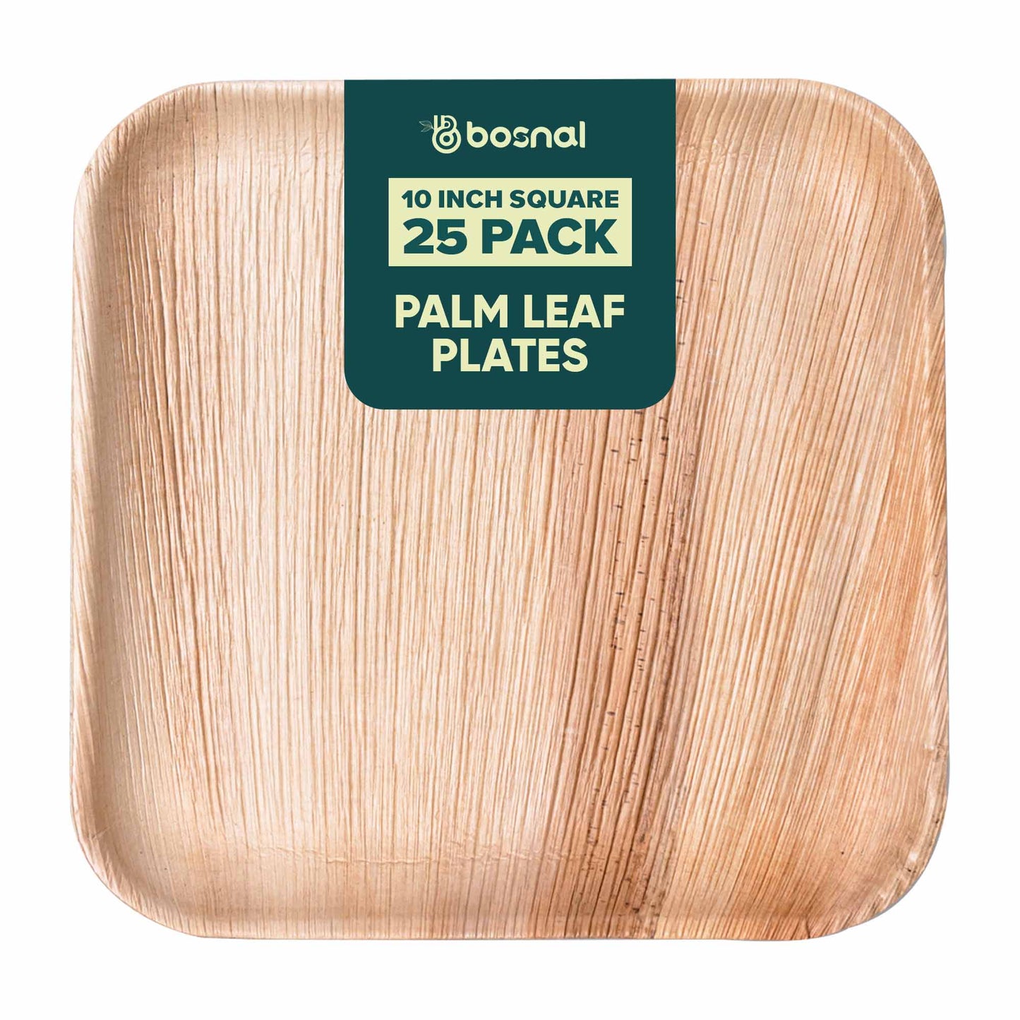 Bosnal - Palm Leaf Biodegradable Plates, 10 inch, Square - themonogram manor 