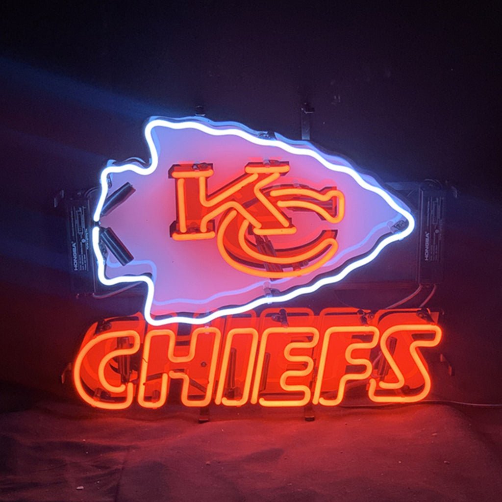 KC Chiefs Logo with Acrylic Logo Neon Sign Light - themonogram manor 