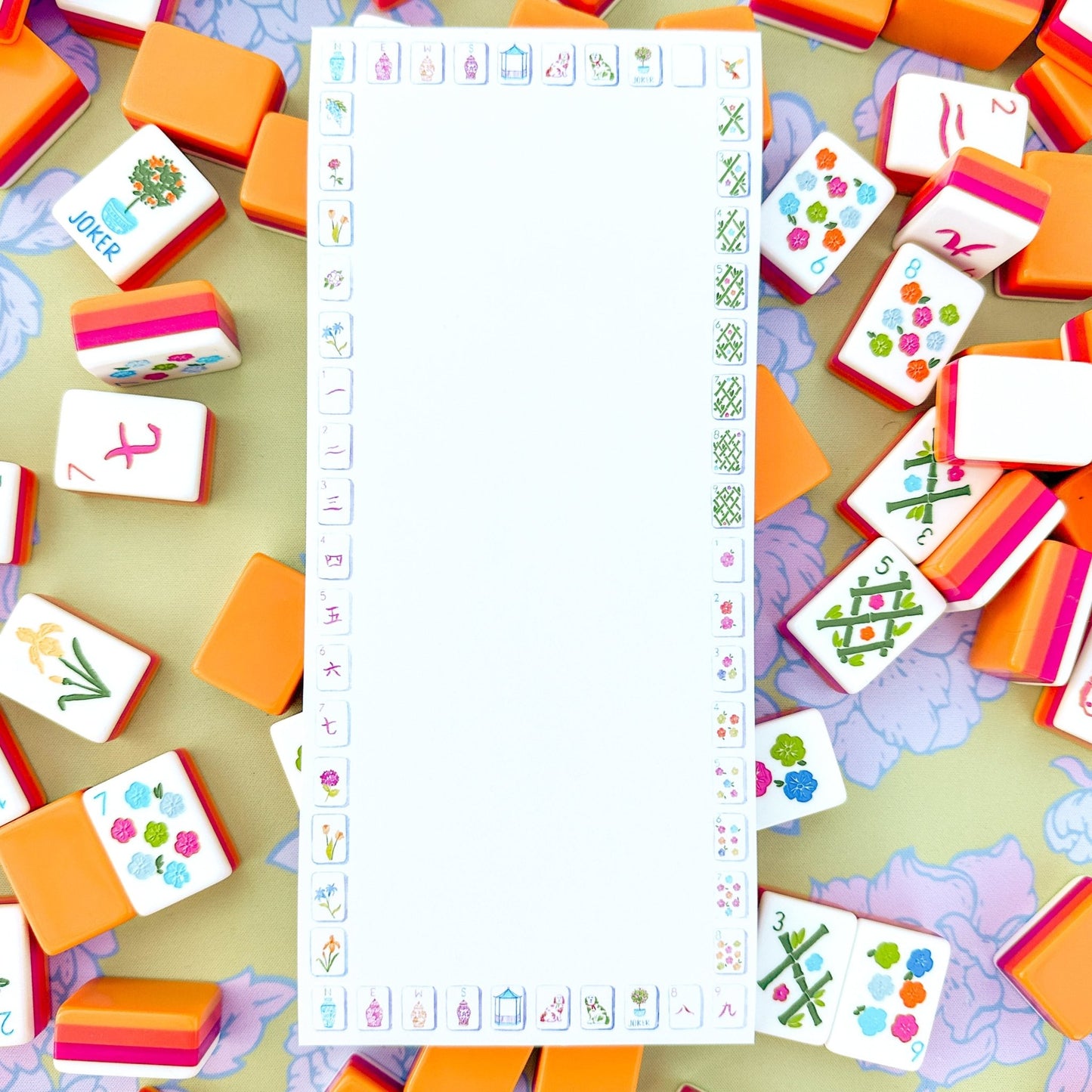 Sunset Mahjong Tiles Border Listpad - themonogram manor 