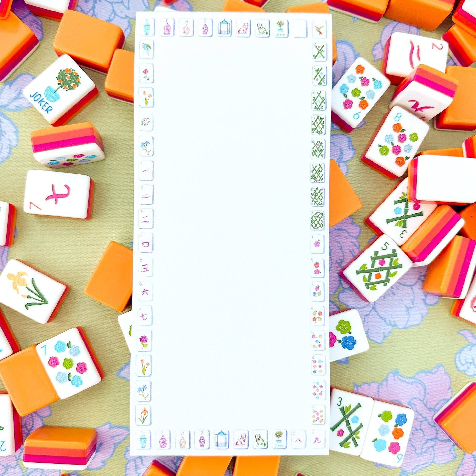 Sunset Mahjong Tiles Border Listpad - themonogram manor 