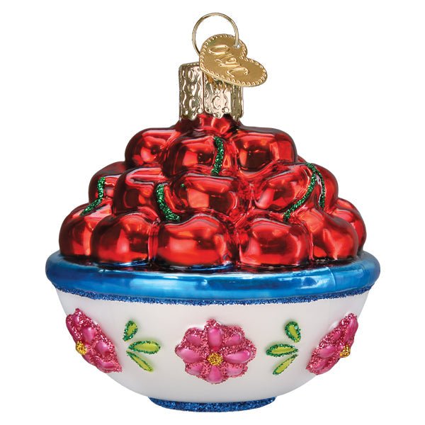 Bowl Of Cherries Ornament - themonogram manor 