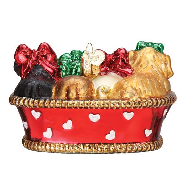 Puppies In A Basket Ornament - themonogram manor 
