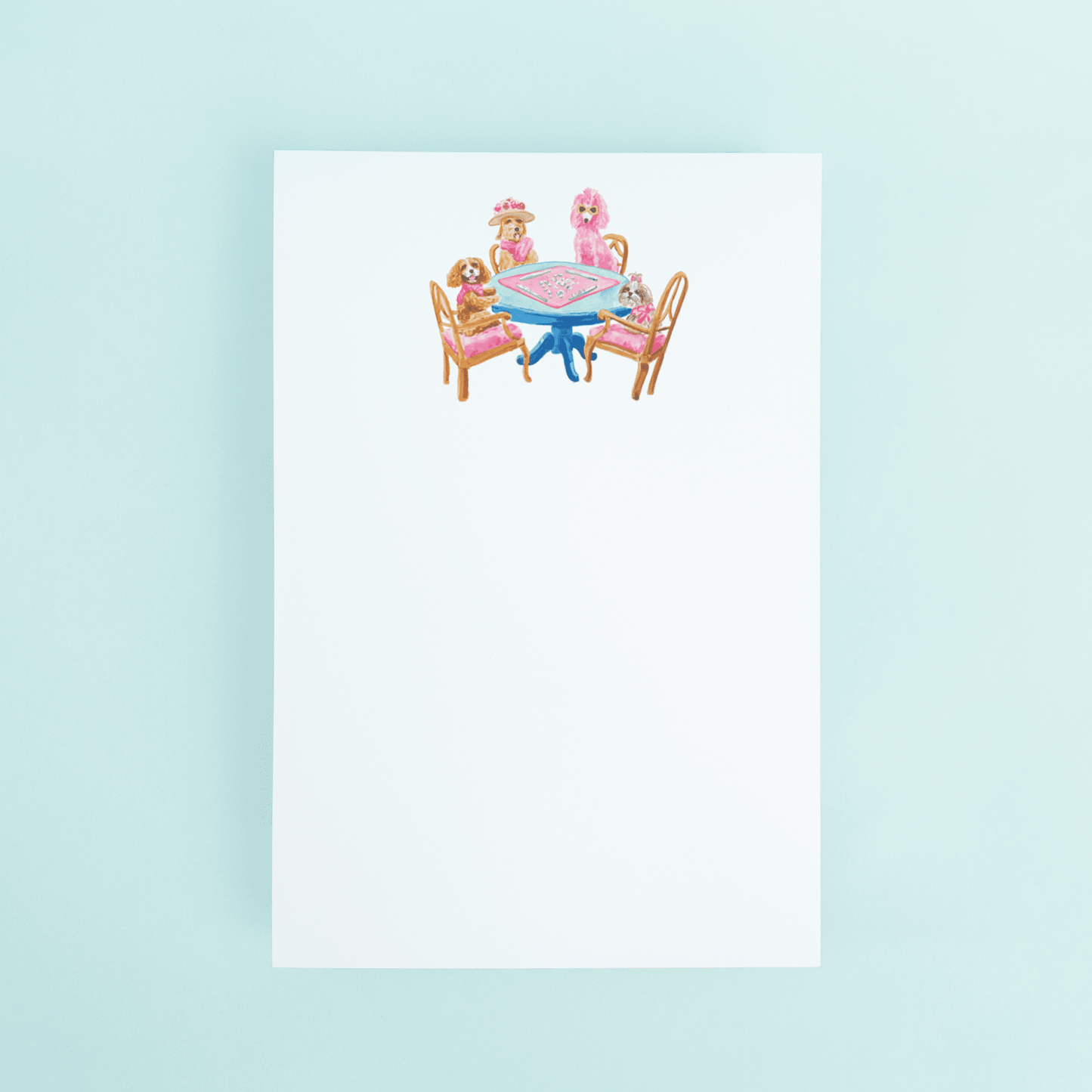 Dogs Playing Mahjong Notepad - themonogram manor 