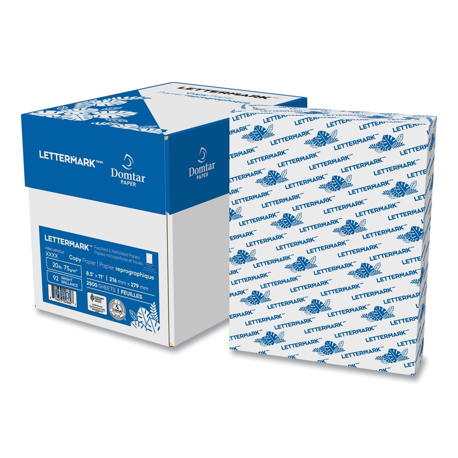 Lettermark Custom Cut - Sheet Copy Paper, 92 Bright, Micro - Perforated Every 3.66", 24 lb Bond Weight, 8.5 x 11, White, 500/Ream - themonogram manor 