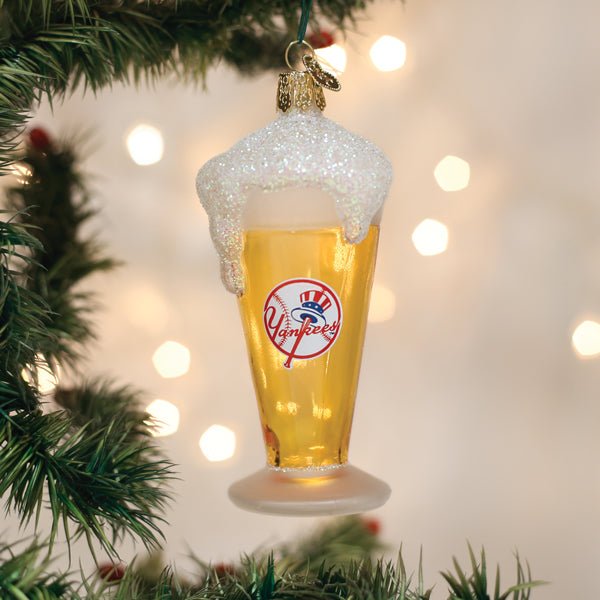 Yankees Glass Of Beer Ornament - themonogram manor 