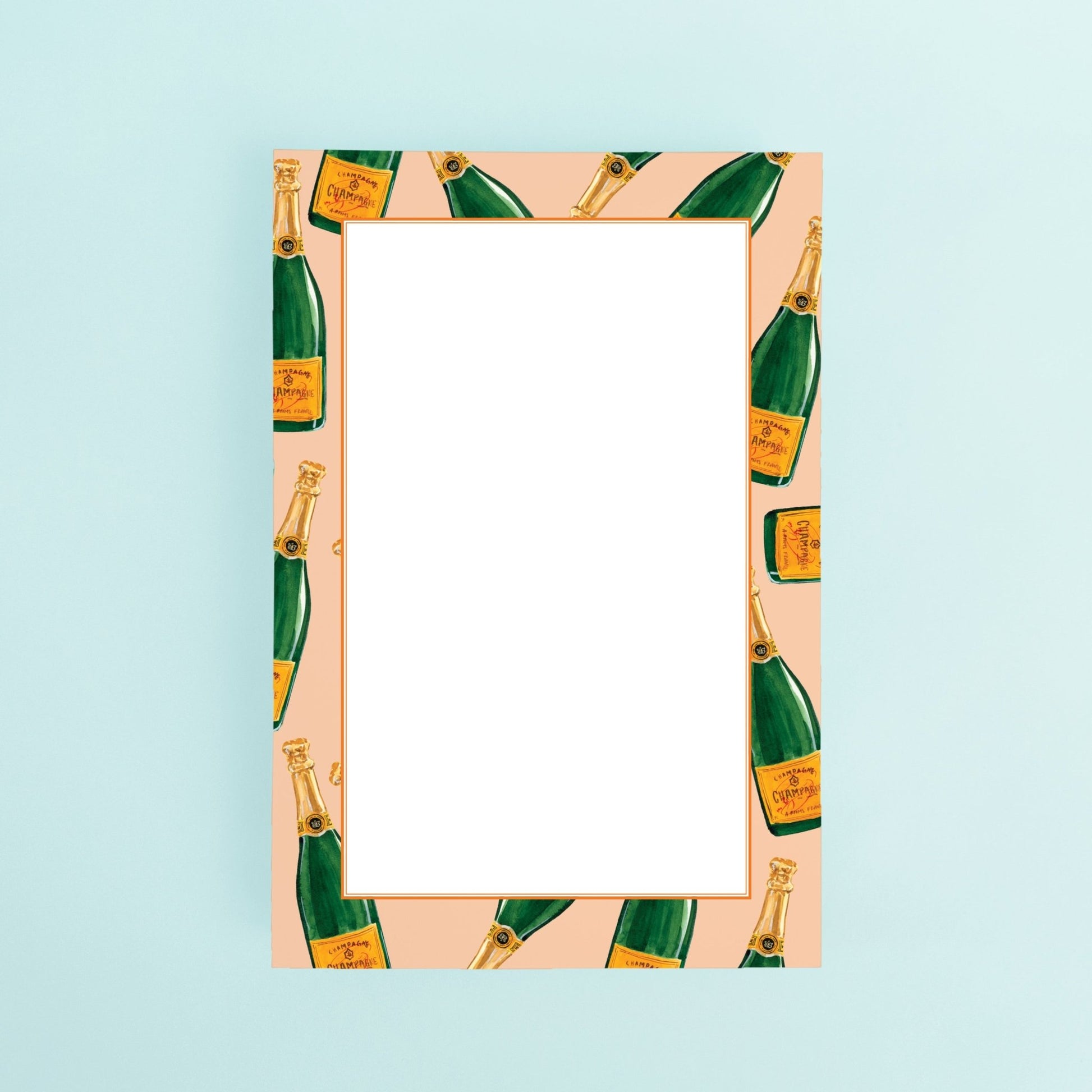 Champagne Bottles - Orange Notepad - themonogram manor 