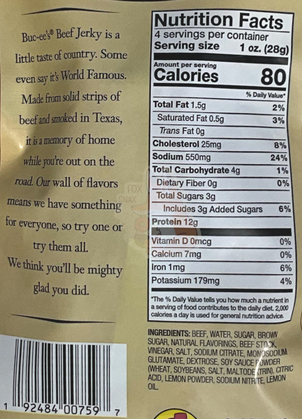 Buc - ee's Lemon Peppered Beef Jerky - themonogram manor 