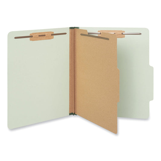 Universal Four - Section Pressboard Classification Folders, 1 Divider, Letter Size, Green, 10/Box - themonogram manor 