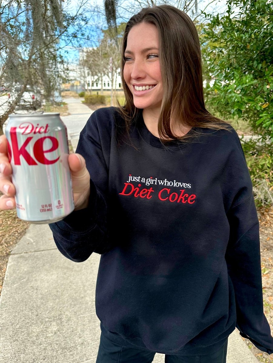 'Just A Girl Who Loves Diet Coke' Crewneck Sweatshirt - themonogram manor 