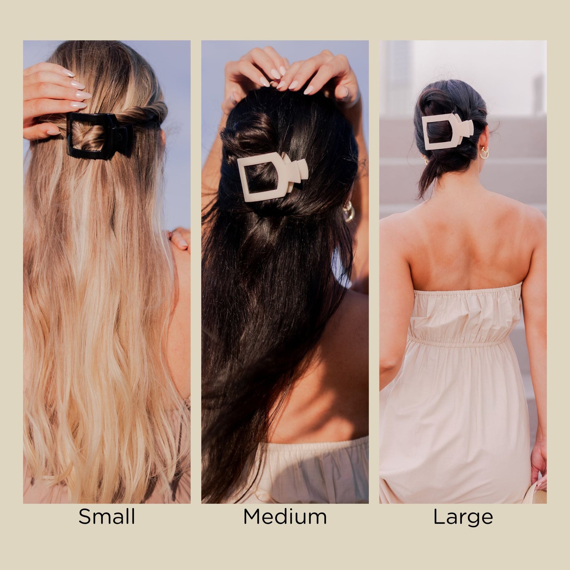 Blonde Tortoise Medium Flat Square Hair Clip - themonogram manor 