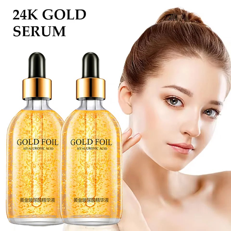 24K Gold Hyaluronic Acid Serum for Face Anti-Wrinkle Anti-Aging Brightening Moisturizing Skincare Facial Serum Essence Face Care - themonogram manor 