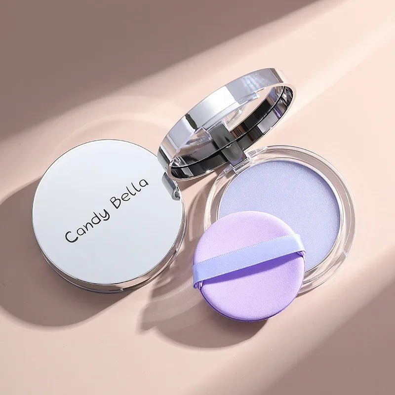 Matte Setting Powder Lasting Oil-Control Purple Glitter Pressed Powder Brightening Face Powder Jelly Compact Foundation Makeup - themonogram manor 