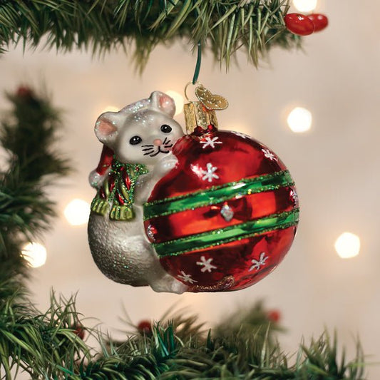 Playful Christmas Mouse Ornament - themonogram manor 