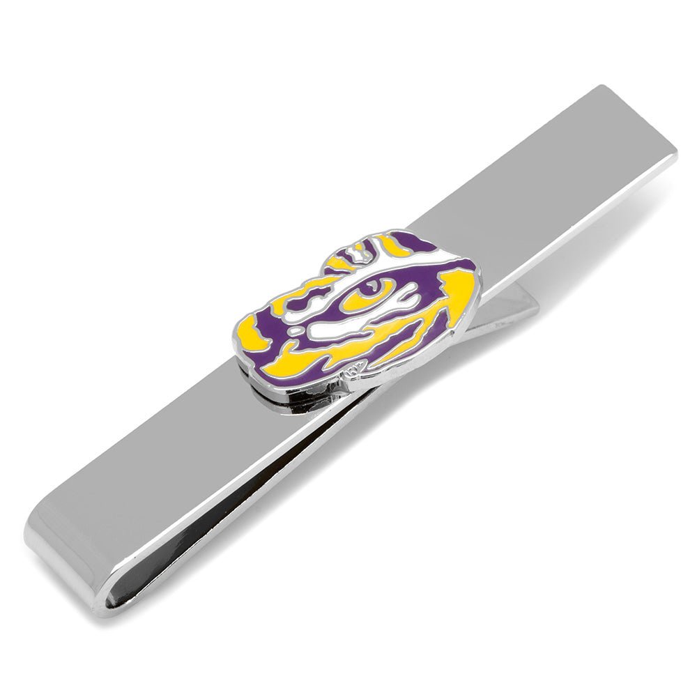 NCAA LSU Tiger's Eye Cufflinks and Tie Bar Gift Set - themonogram manor 