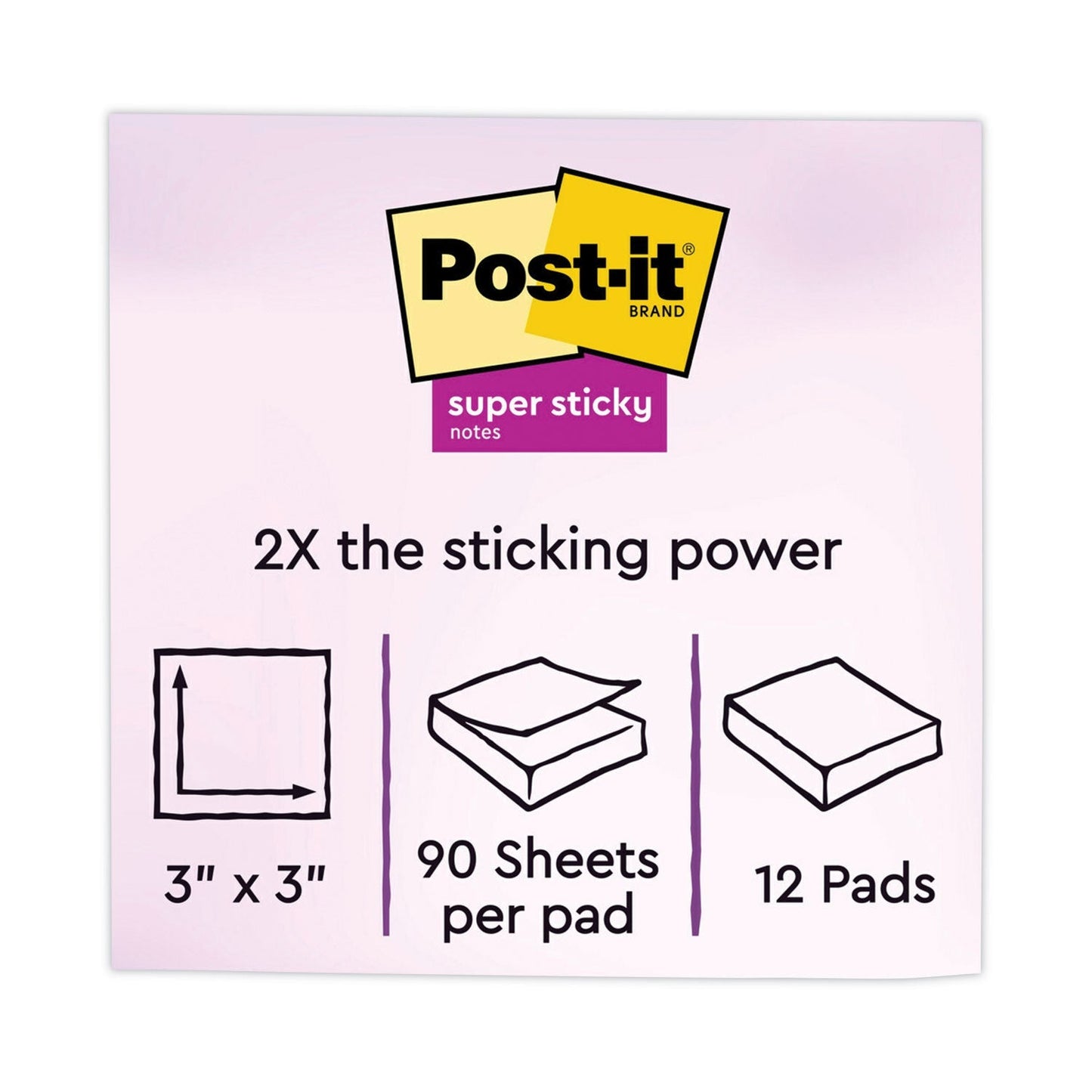 Post - it Recycled Notes in Wanderlust Pastels Collection Colors, 3" x 3", 90 Sheets/Pad, 12 Pads/Pack - themonogram manor 