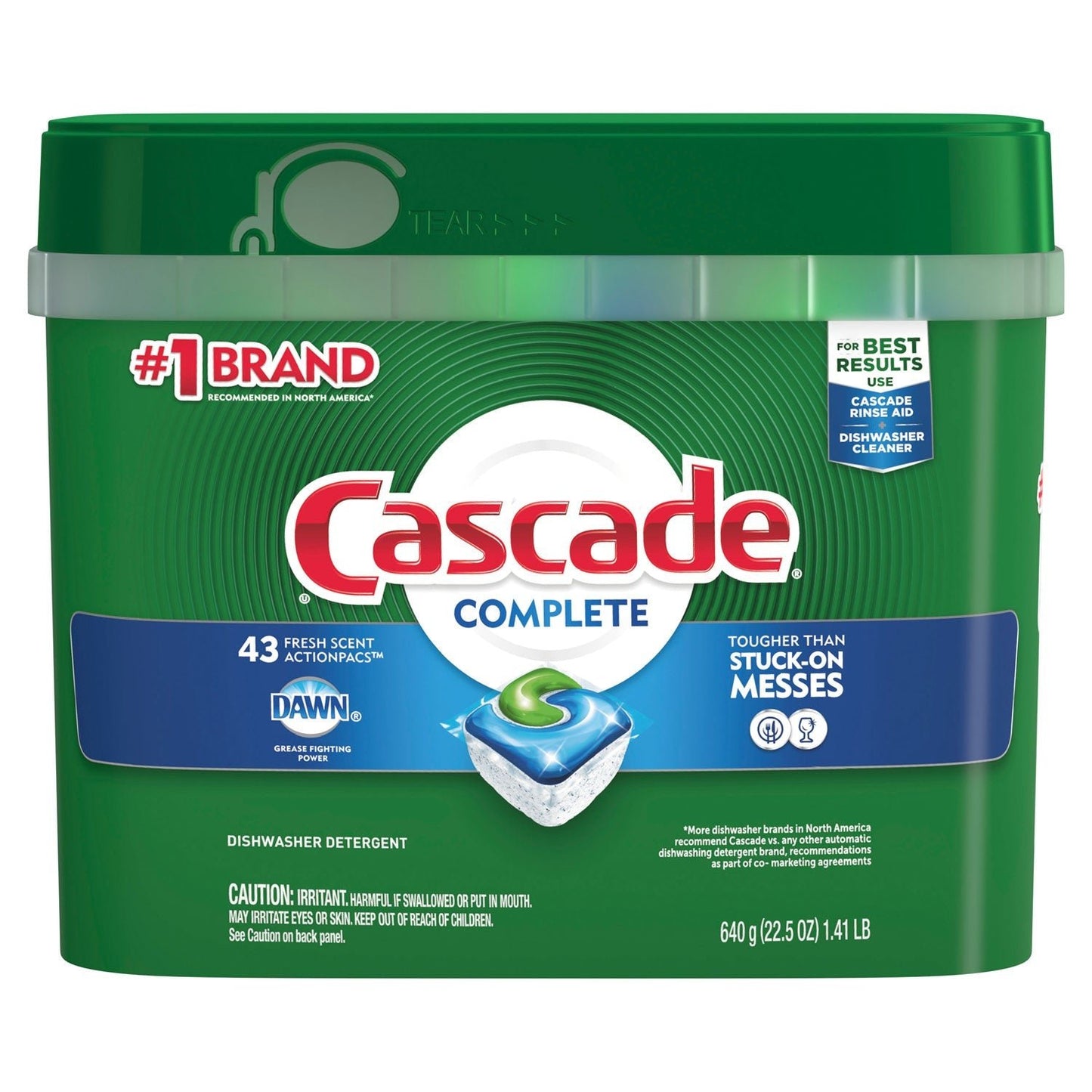 Cascade ActionPacs, Fresh Scent, 22.5 oz Tub, 43/Tub - themonogram manor 